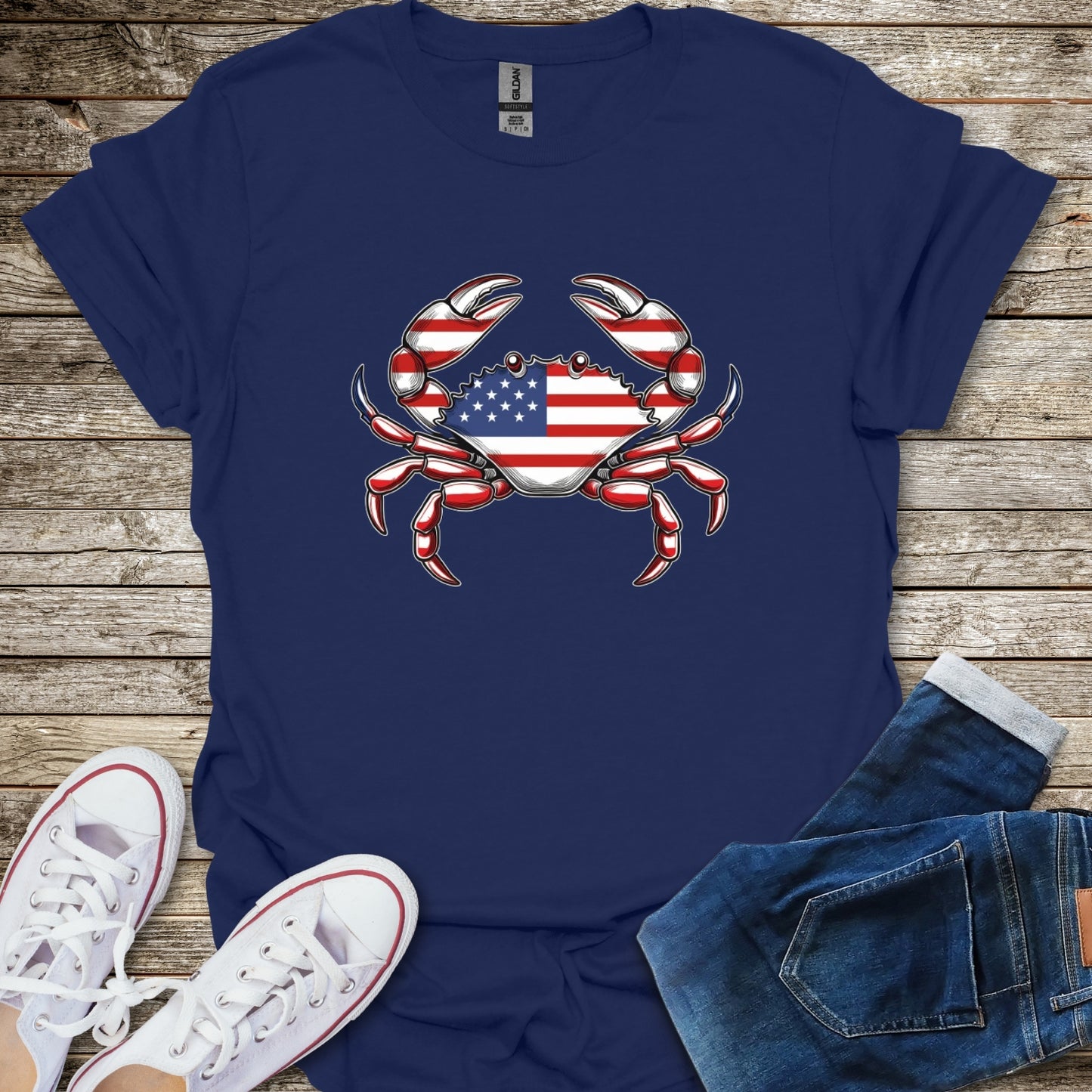 Crab American Flag T-Shirt