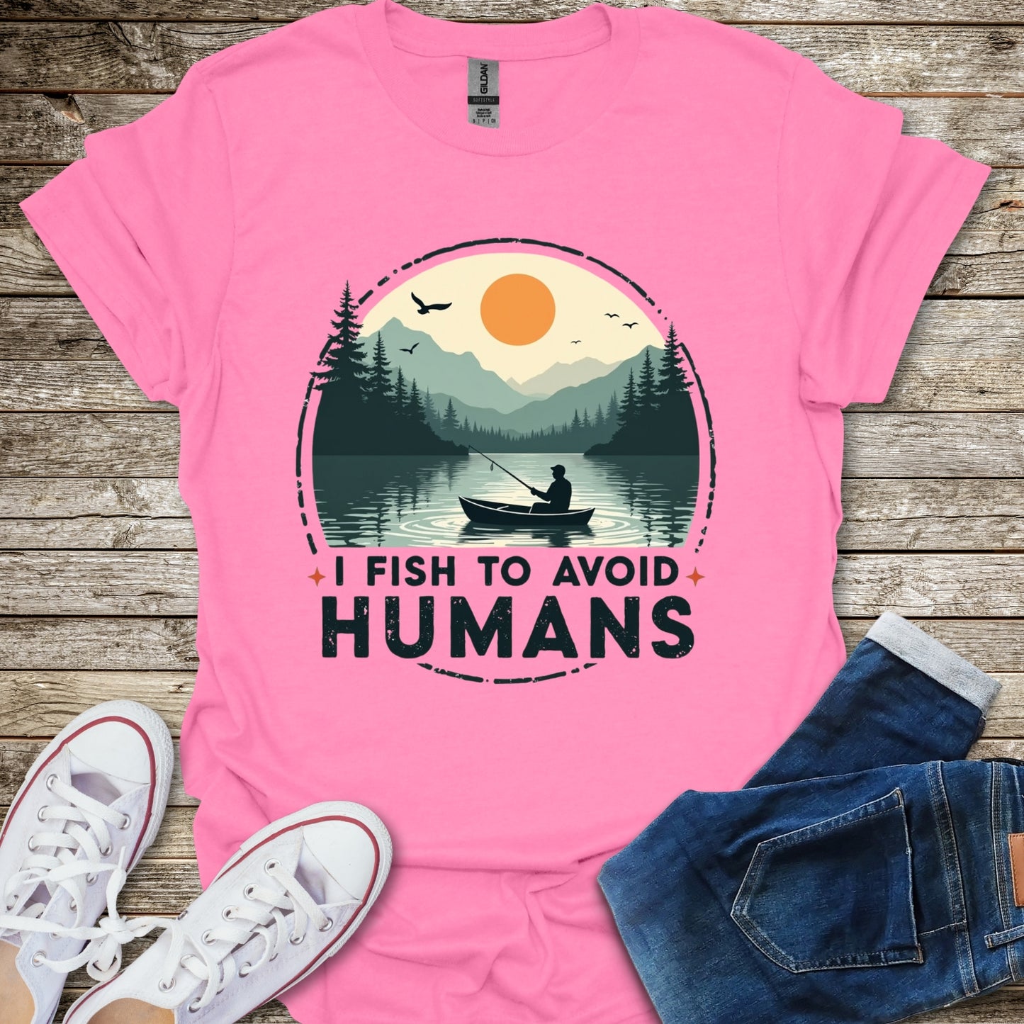 I Fish to Avoid Humans T-Shirt