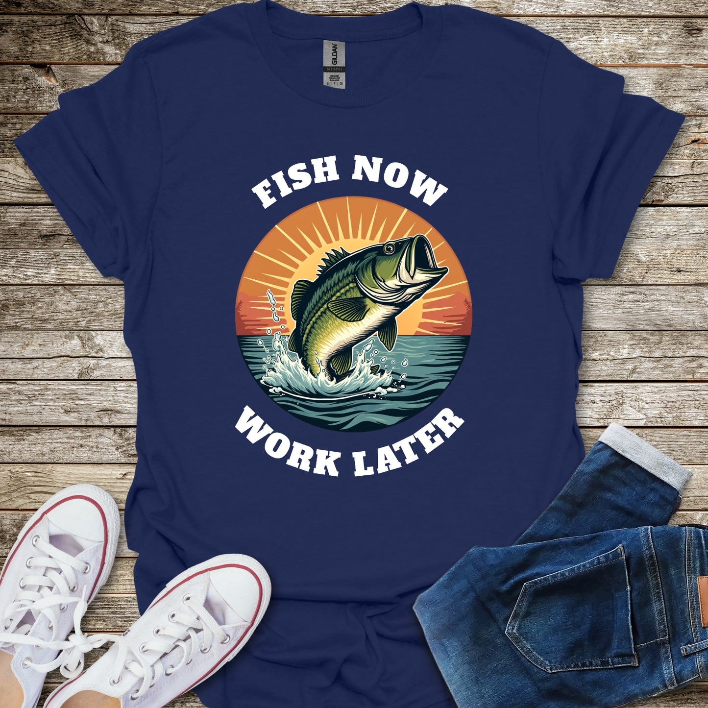 Fish Now Work Later T-Shirt