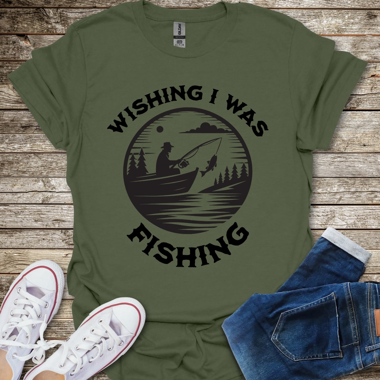 Wishing I Was Fishing T-Shirt
