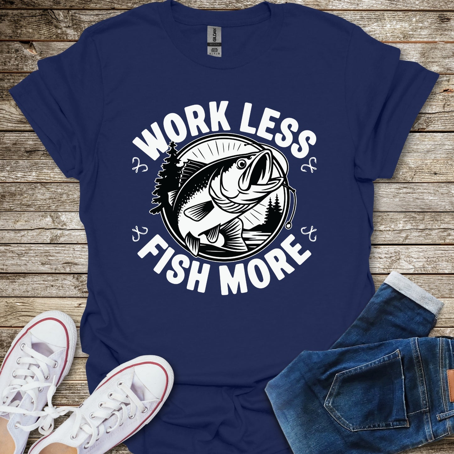 Work Less Fish More T-Shirt