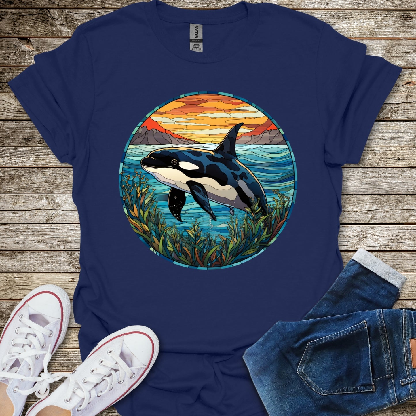 Stained Glass Orca T-Shirt