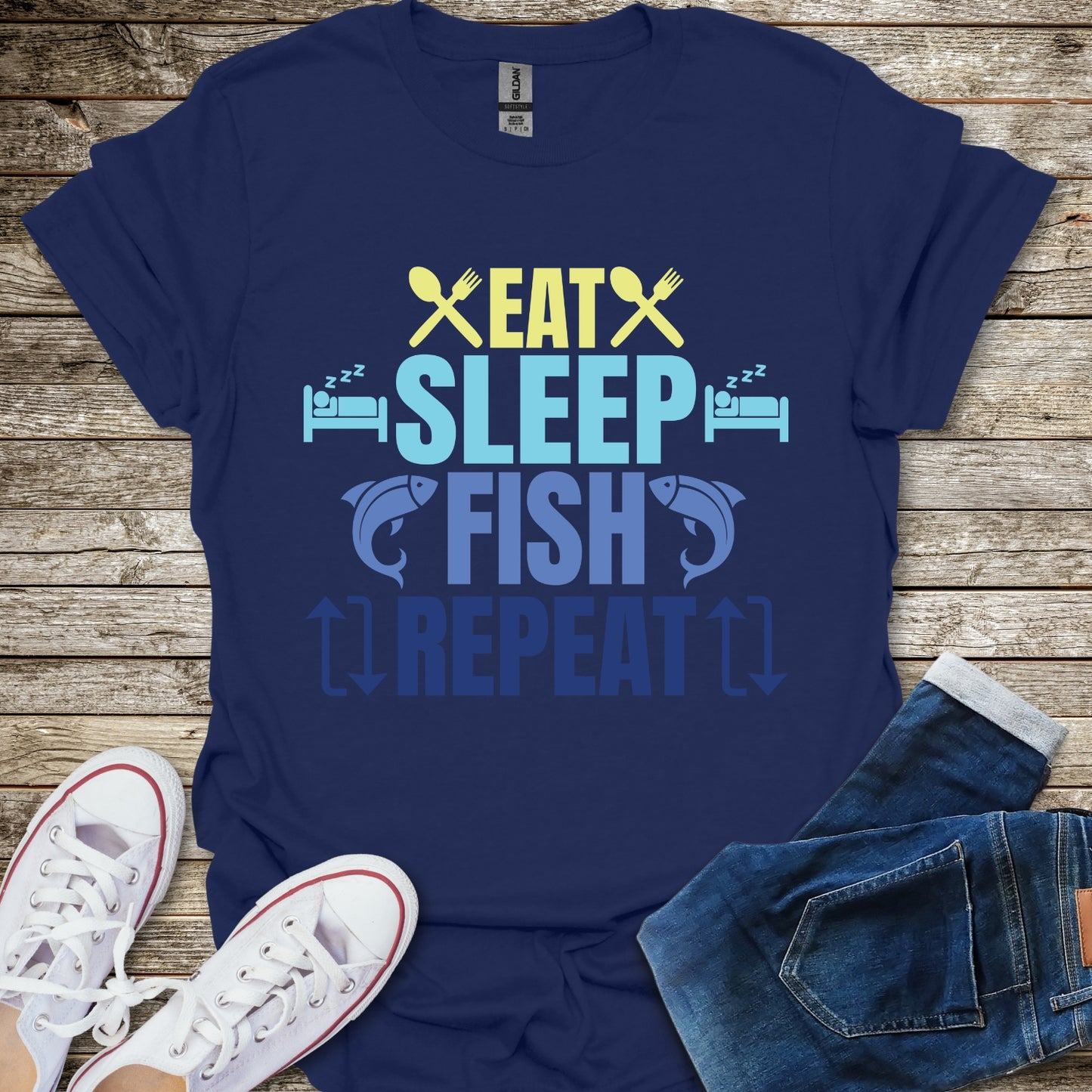 Eat Sleep Fish Repeat T-Shirt