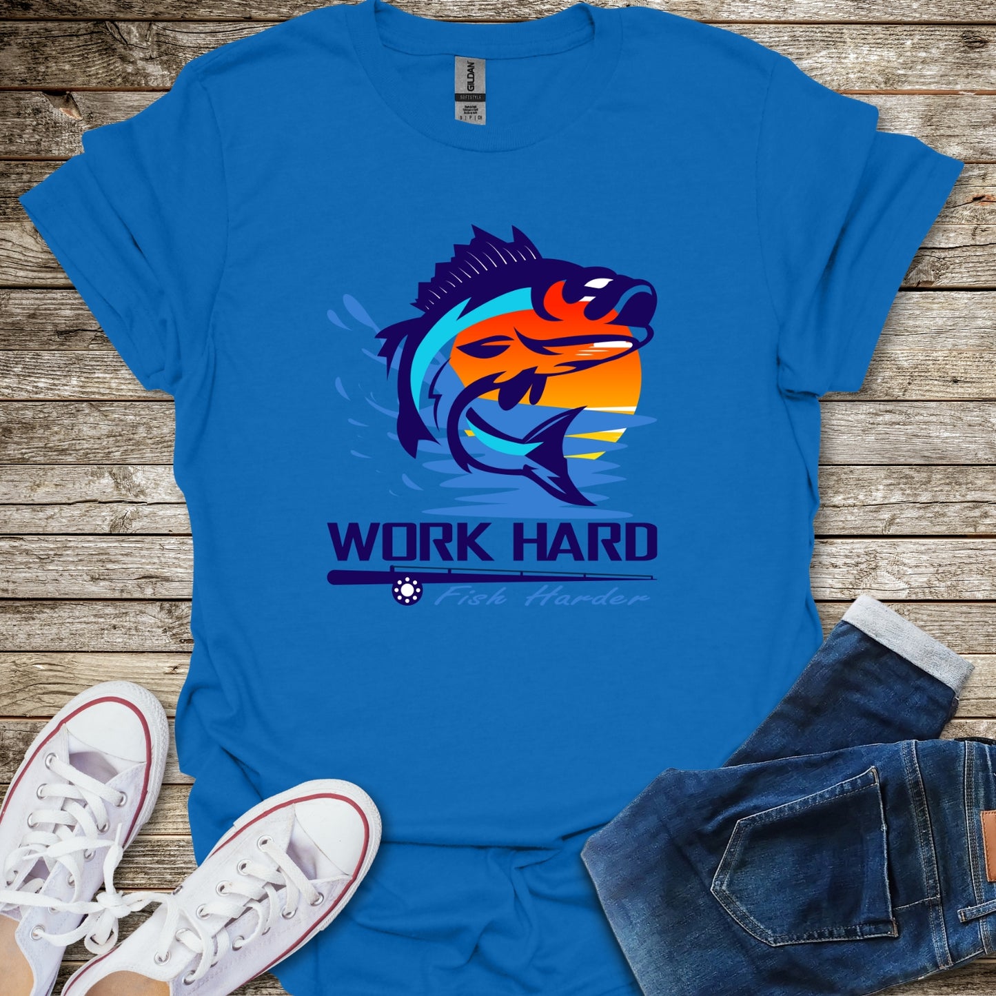 Work Hard Fish Harder T-Shirt