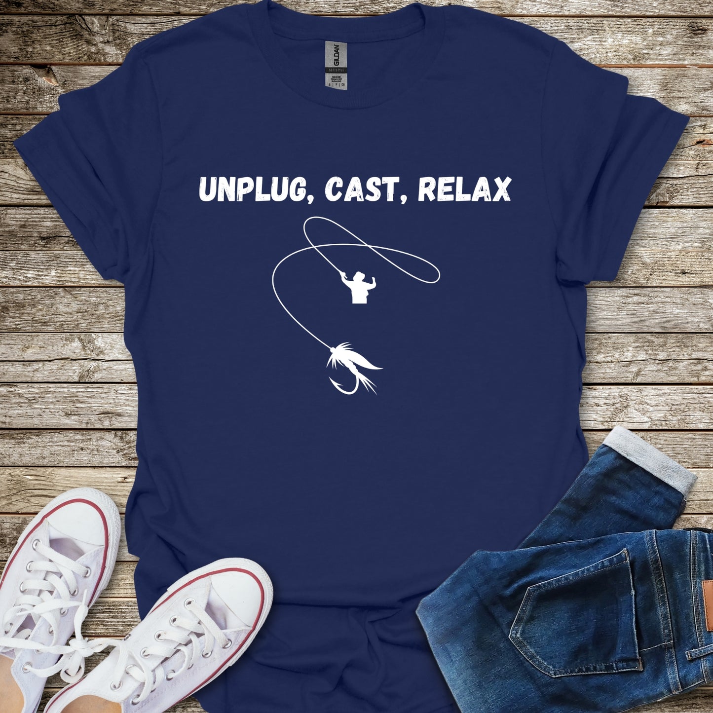 Unplug, Cast, Relax T-Shirt