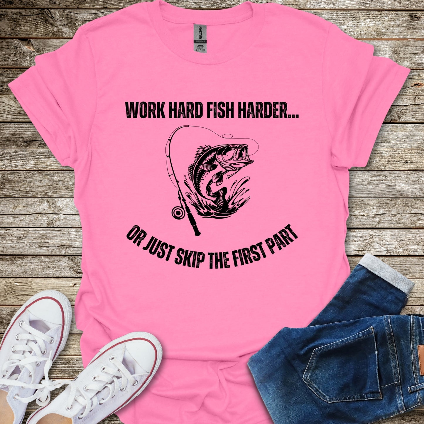 Work Hard Fish Harder T-Shirt