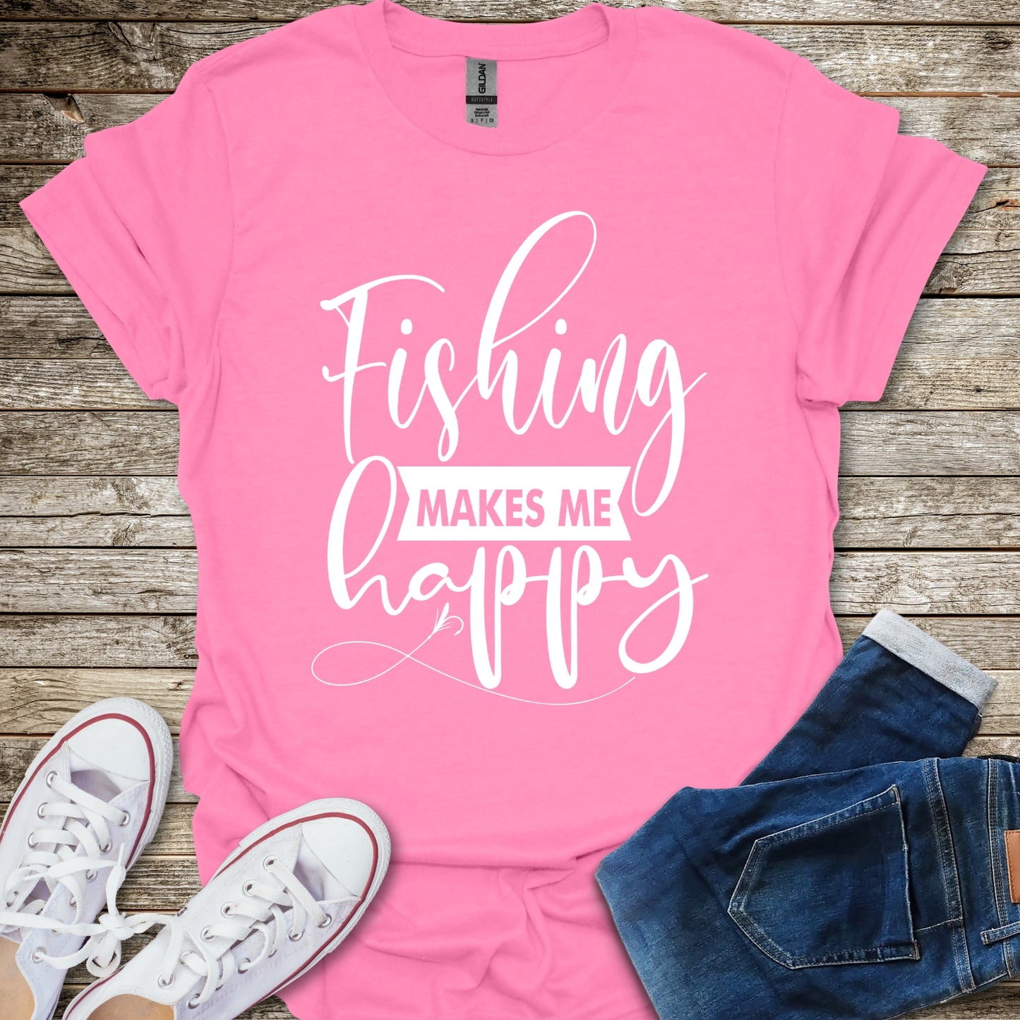 Fishing Makes Me Happy T-Shirt