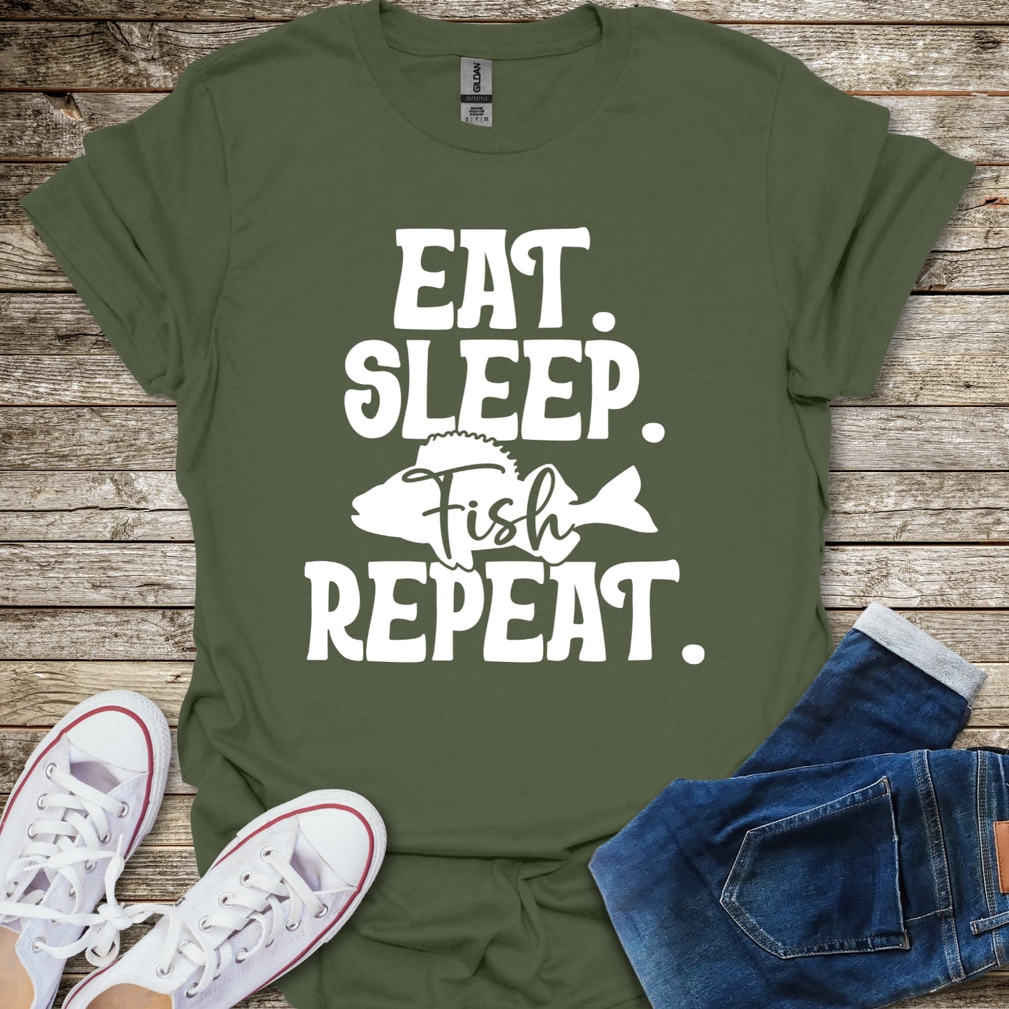 Eat Sleep Fish Repeat T-Shirt