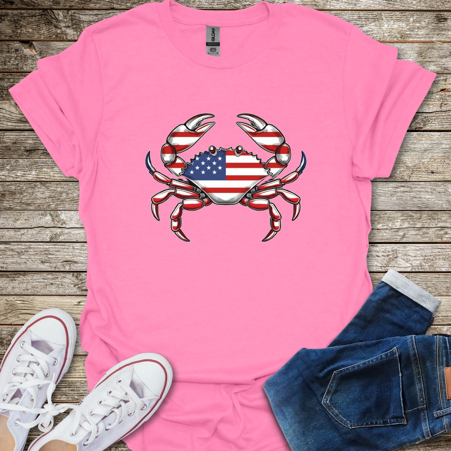 Crab American Flag T-Shirt