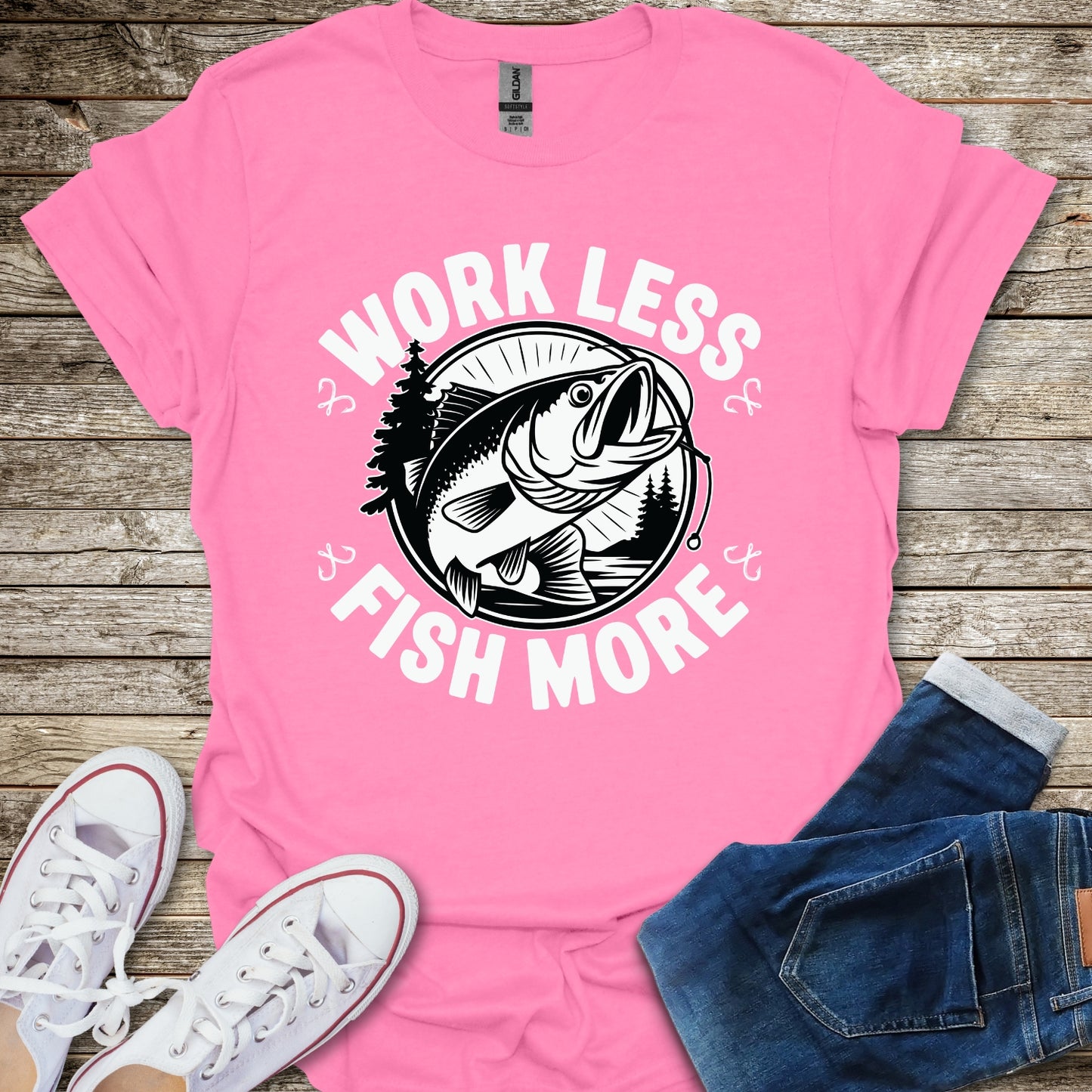 Work Less Fish More T-Shirt
