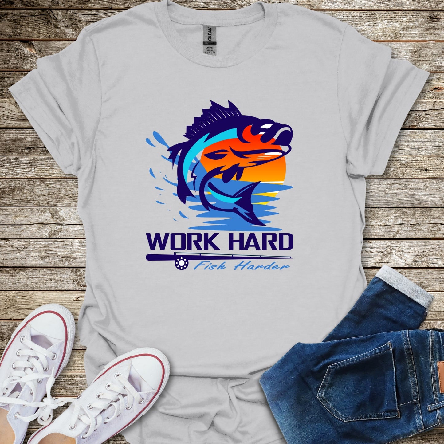 Work Hard Fish Harder T-Shirt