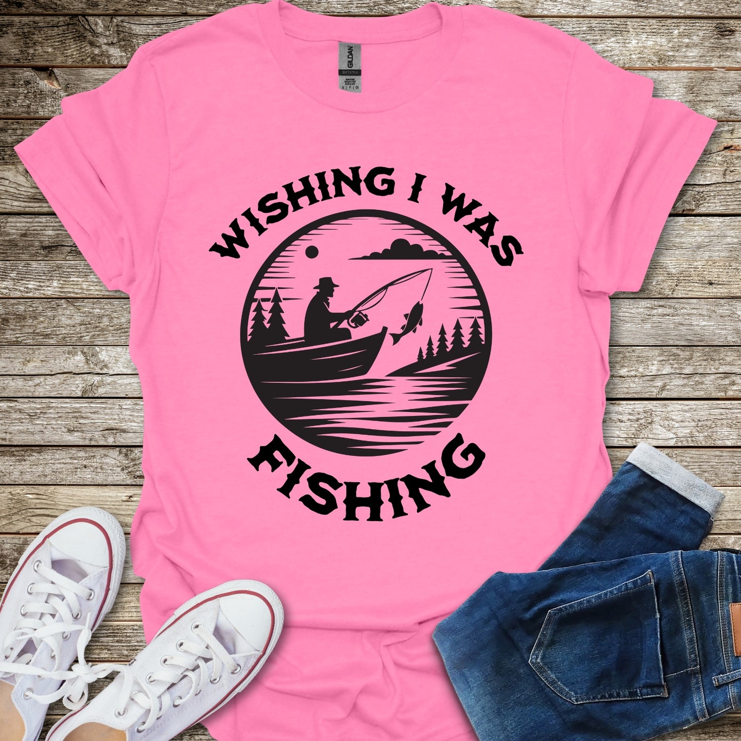 Wishing I Was Fishing T-Shirt