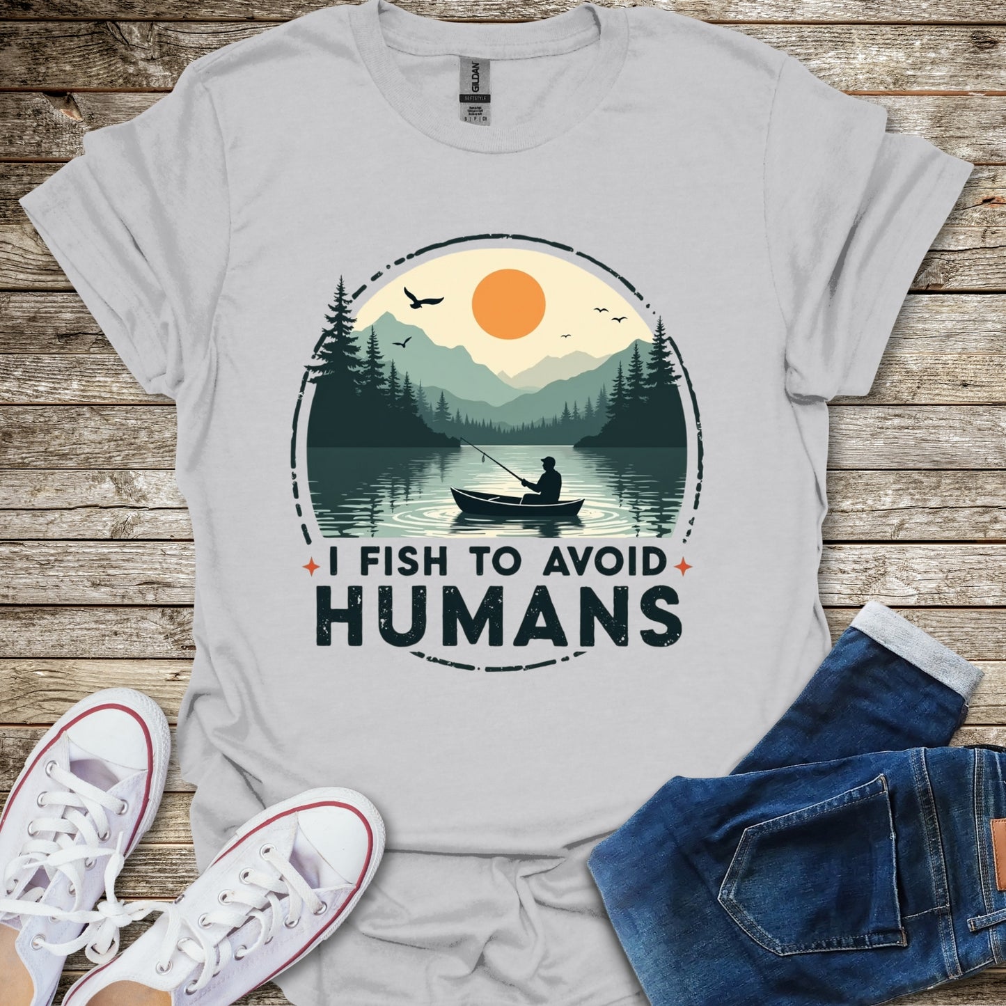I Fish to Avoid Humans T-Shirt
