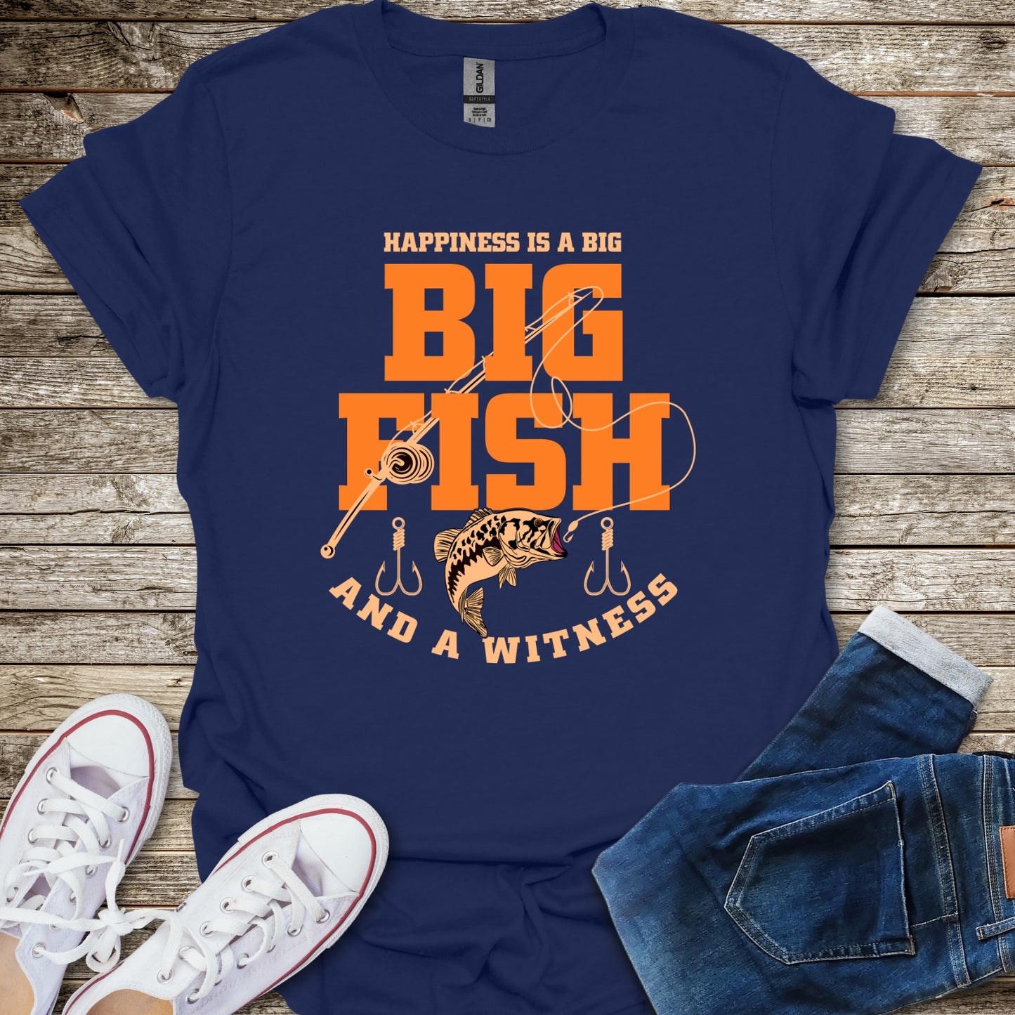 Happiness Is a Big Fish and a Witness T-Shirt