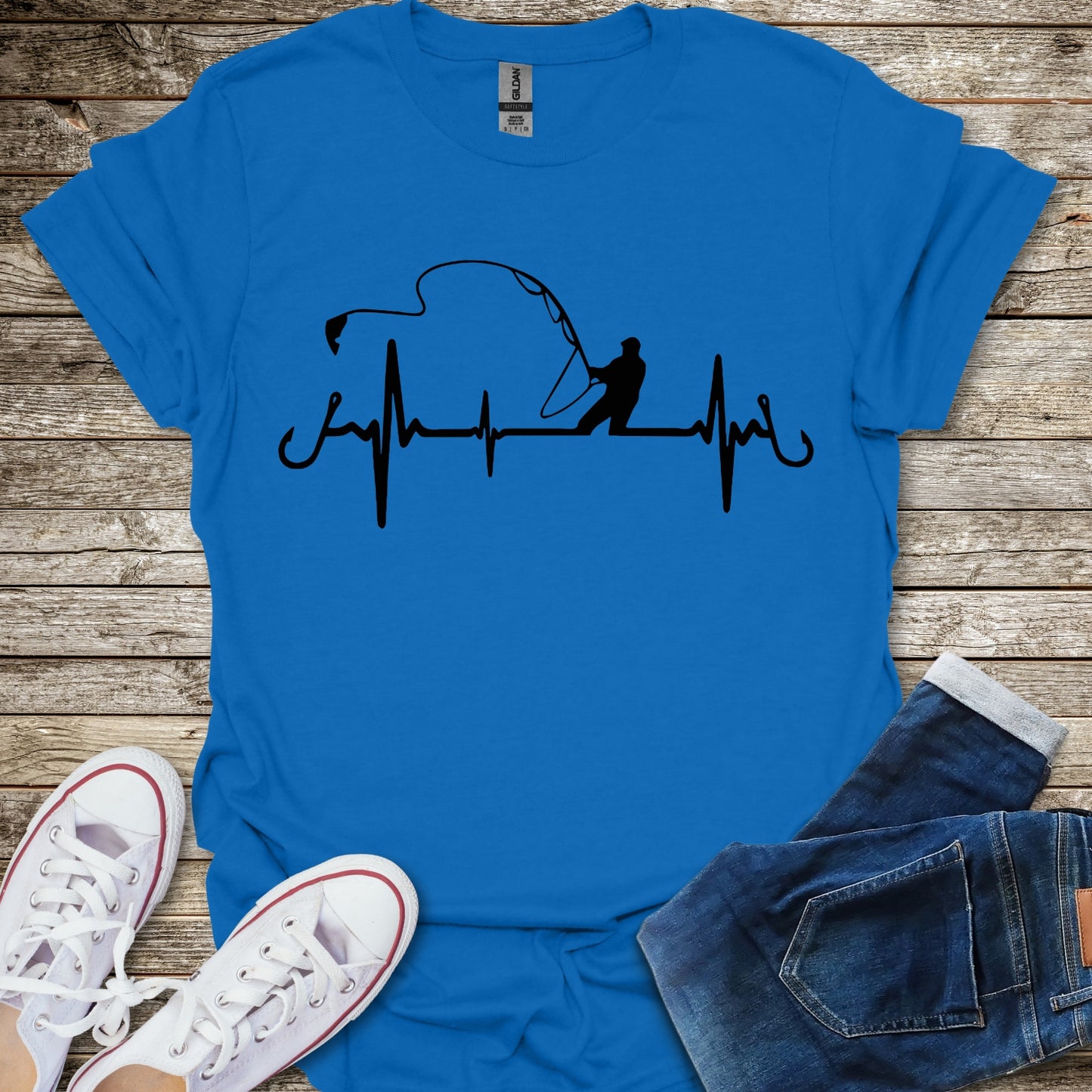 Fishing Heartbeat T-Shirt