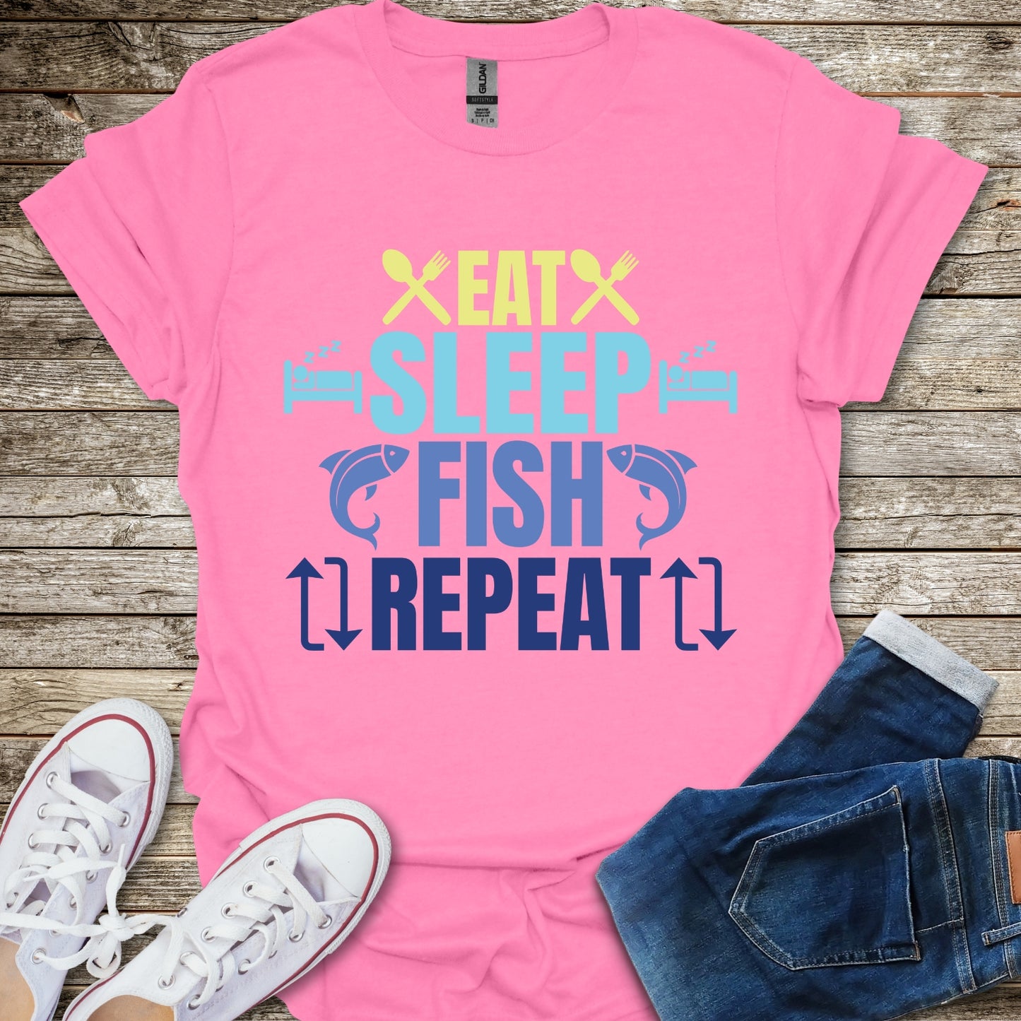 Eat Sleep Fish Repeat T-Shirt