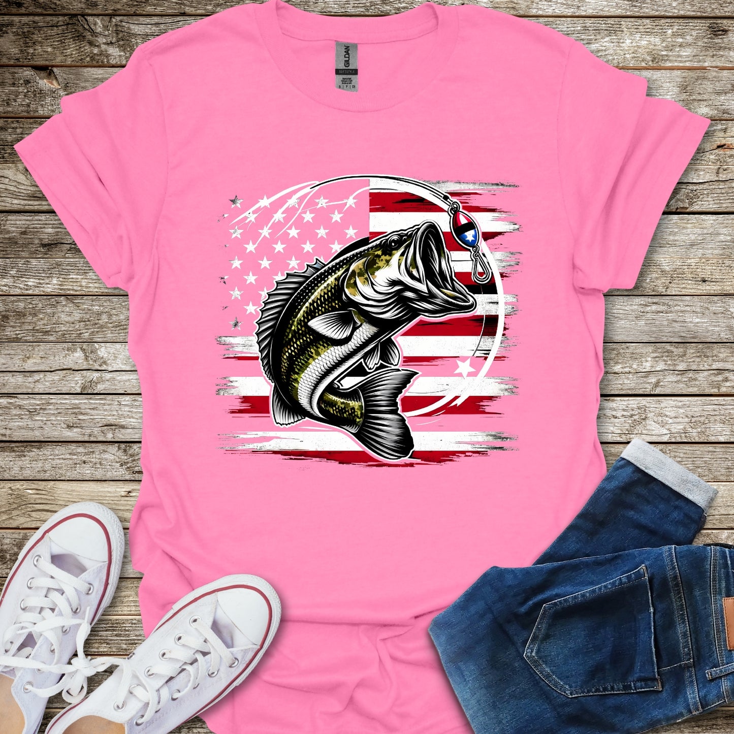 Bass American Flag T-Shirt