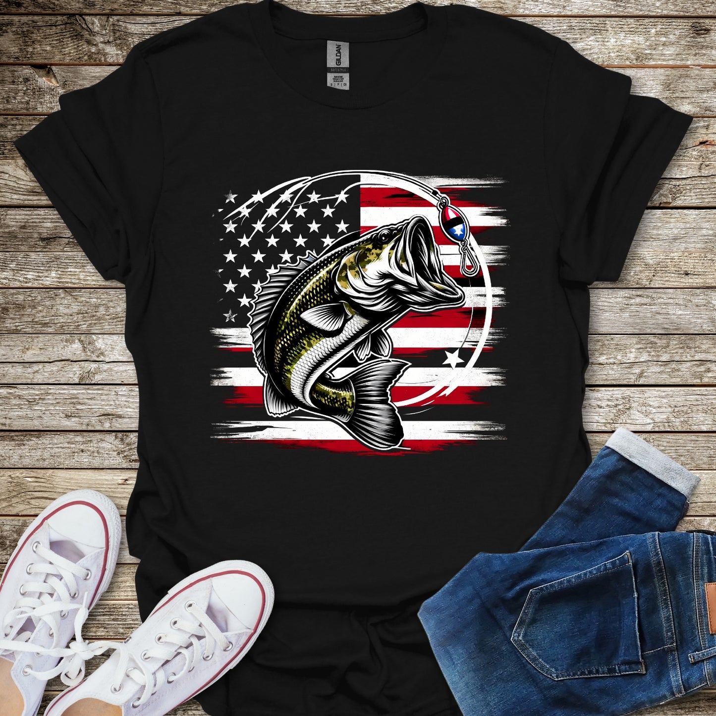 Bass American Flag T-Shirt