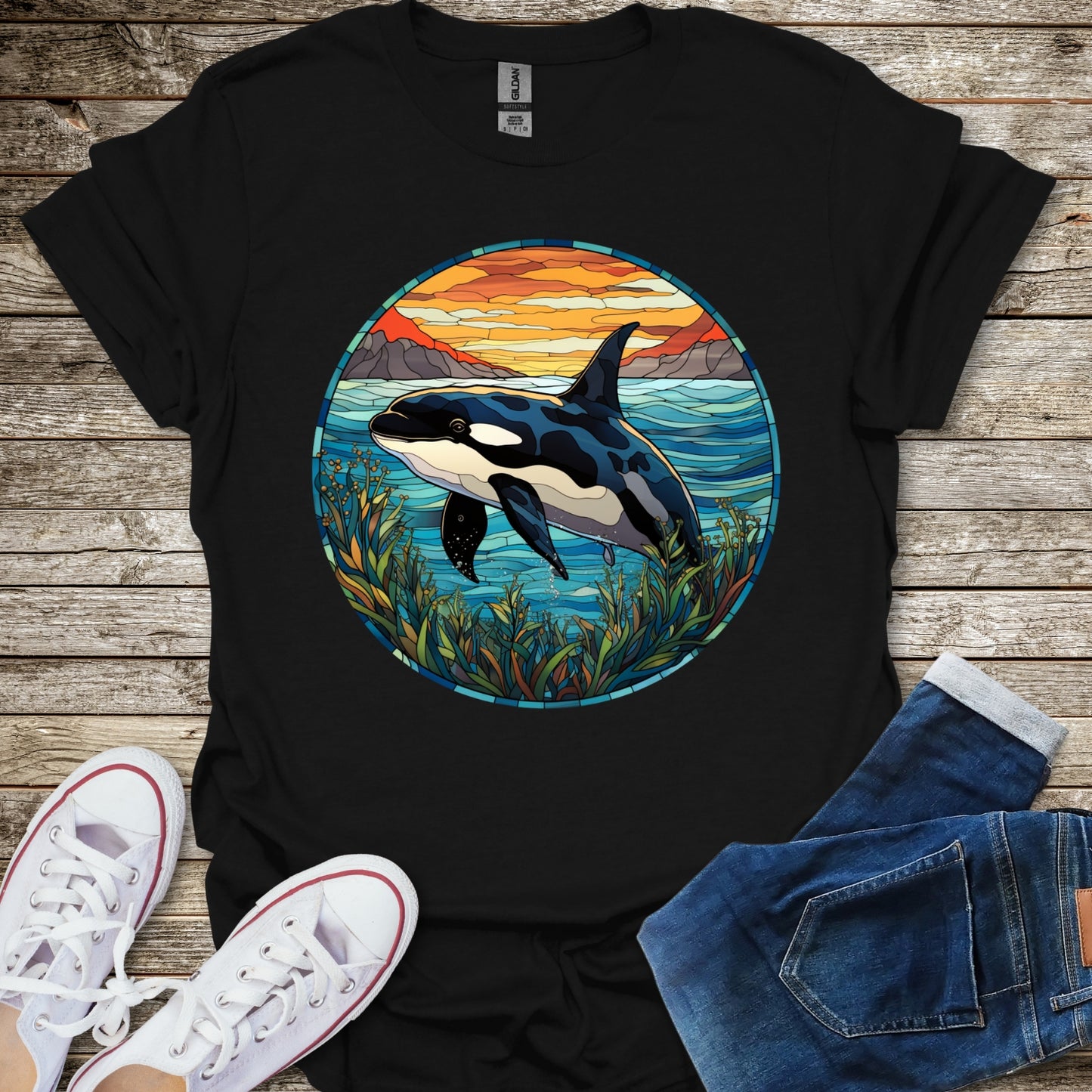 Stained Glass Orca T-Shirt
