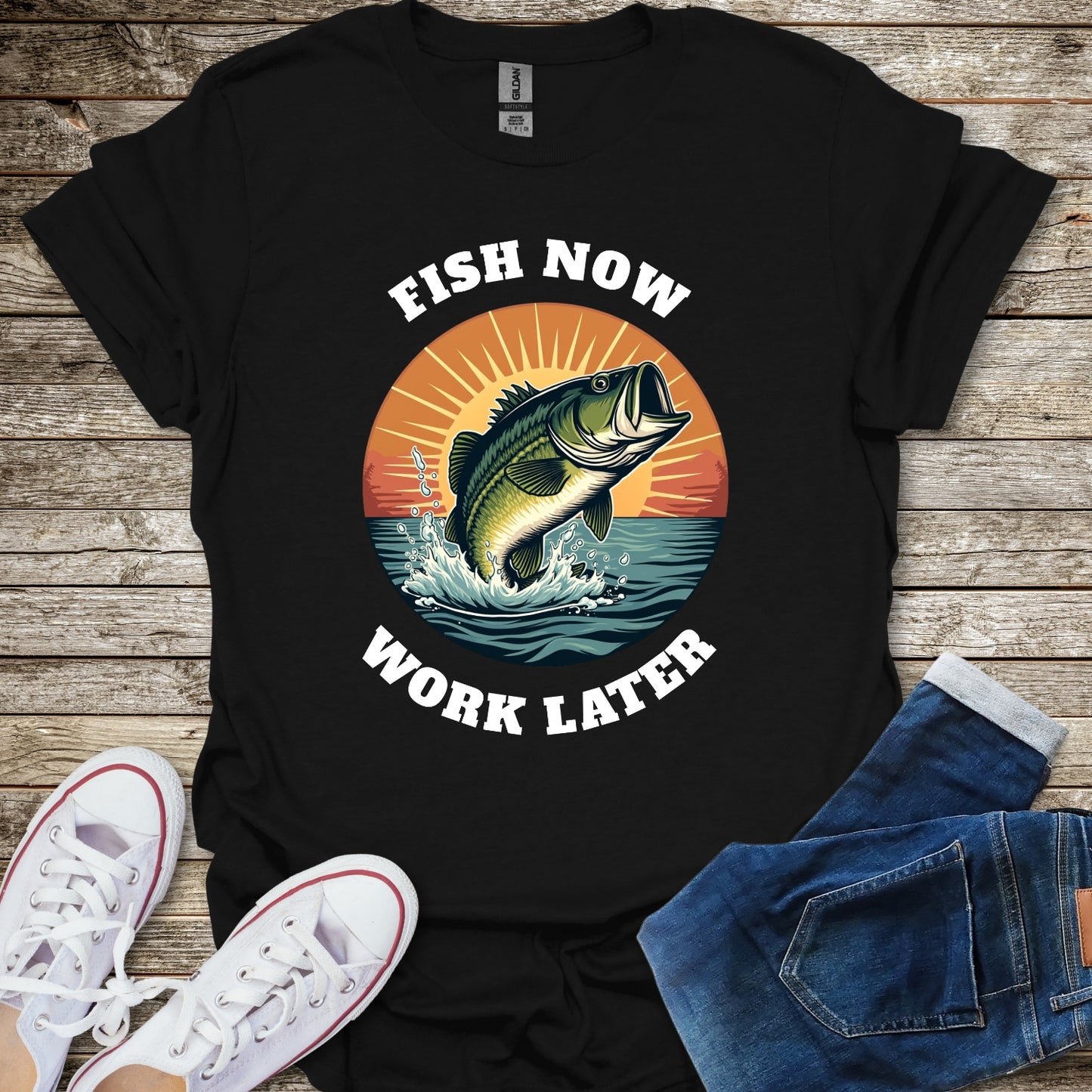 Fish Now Work Later T-Shirt
