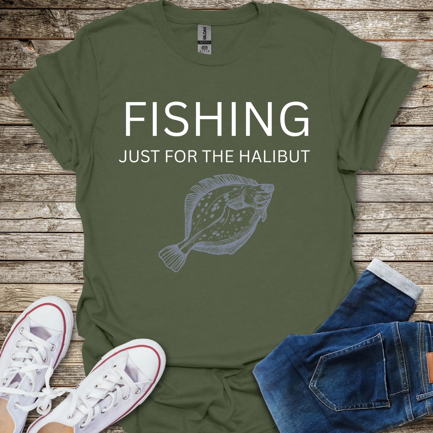 Fishing Just For The Halibut T-Shirt