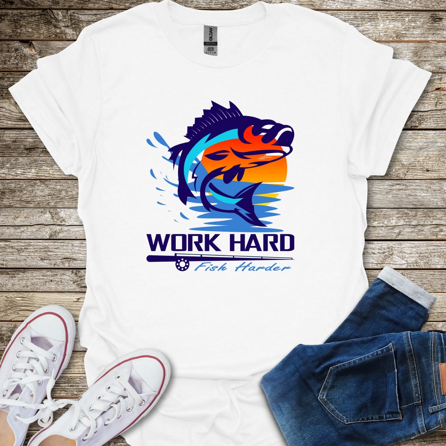 Work Hard Fish Harder T-Shirt
