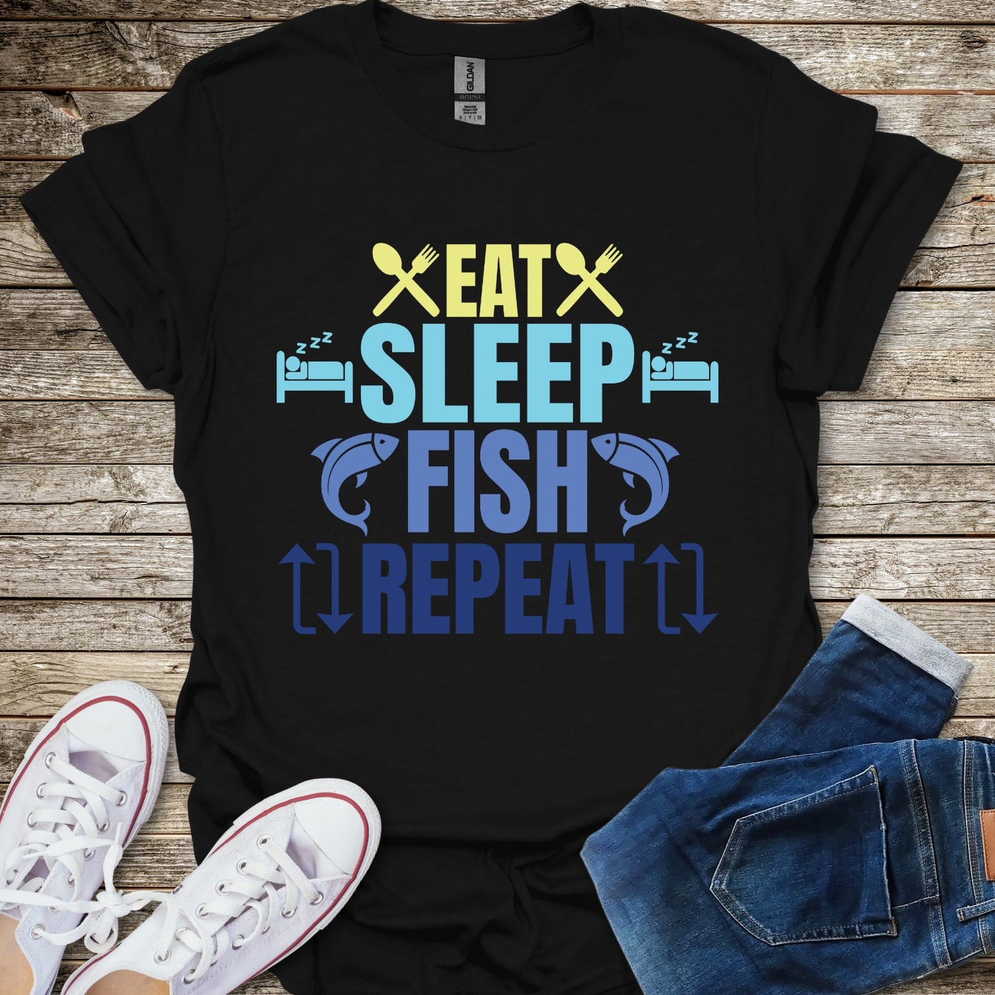 Eat Sleep Fish Repeat T-Shirt