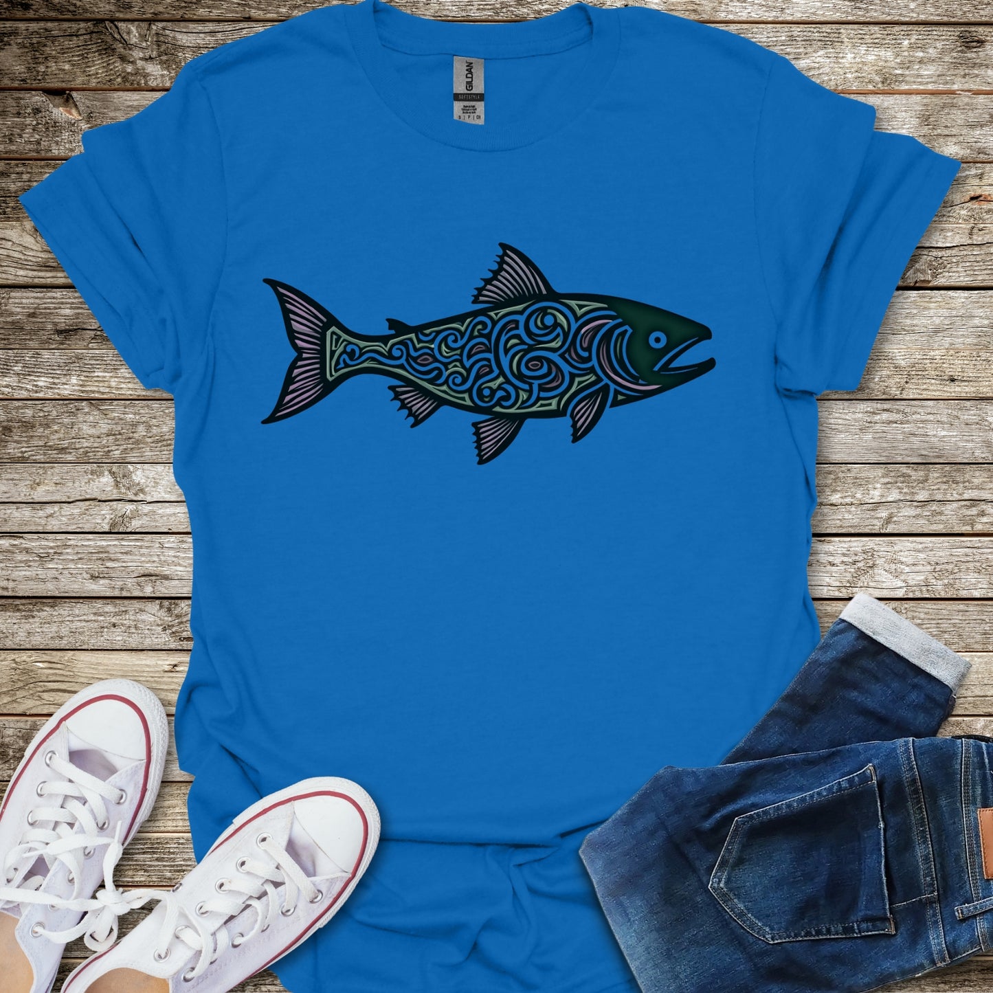 Abstract Salmon T-Shirt