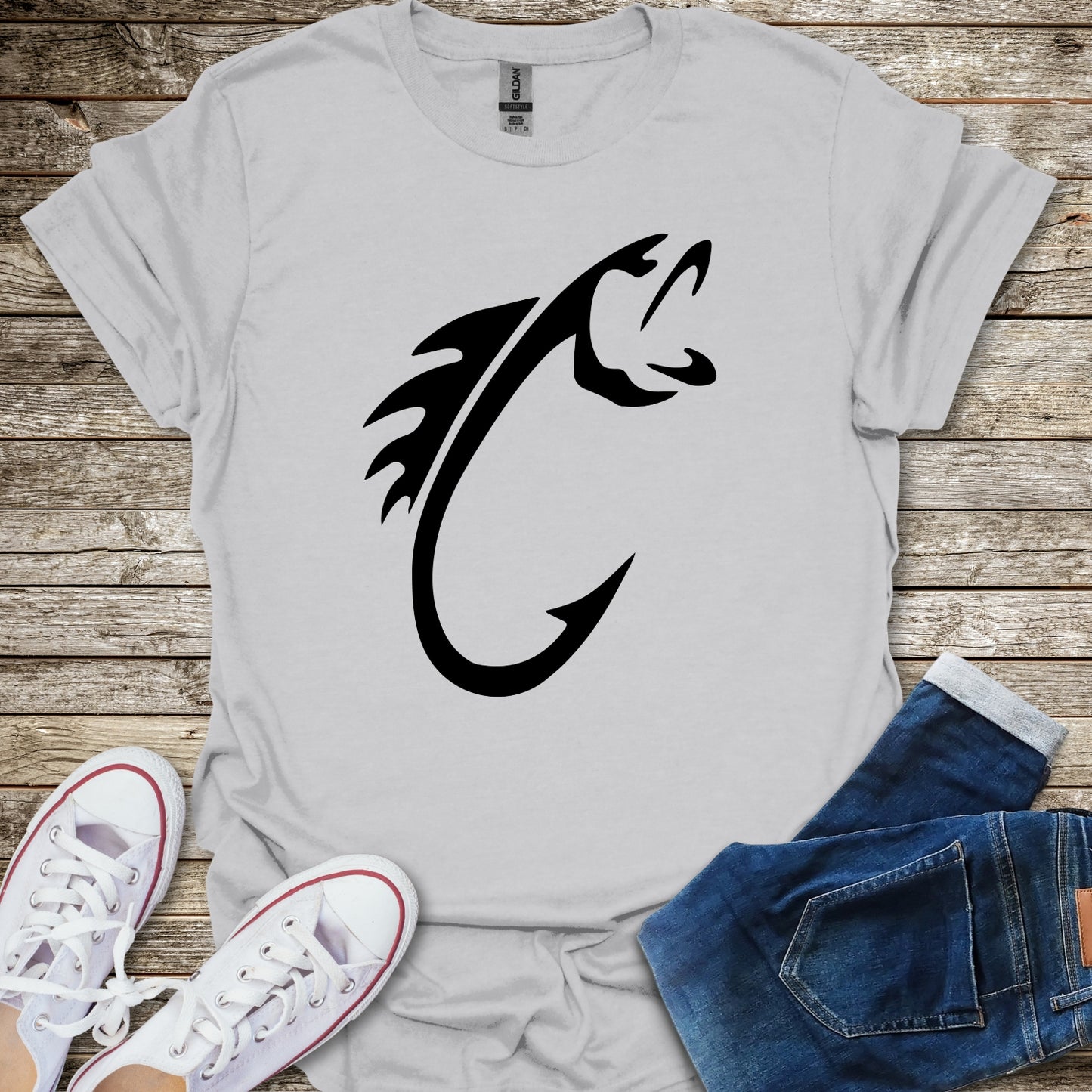 Minimalist Fish Hook T-Shirt