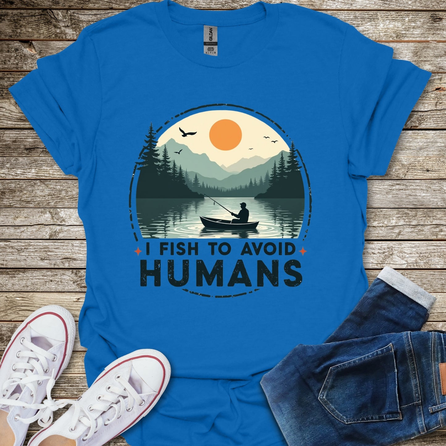 I Fish to Avoid Humans T-Shirt