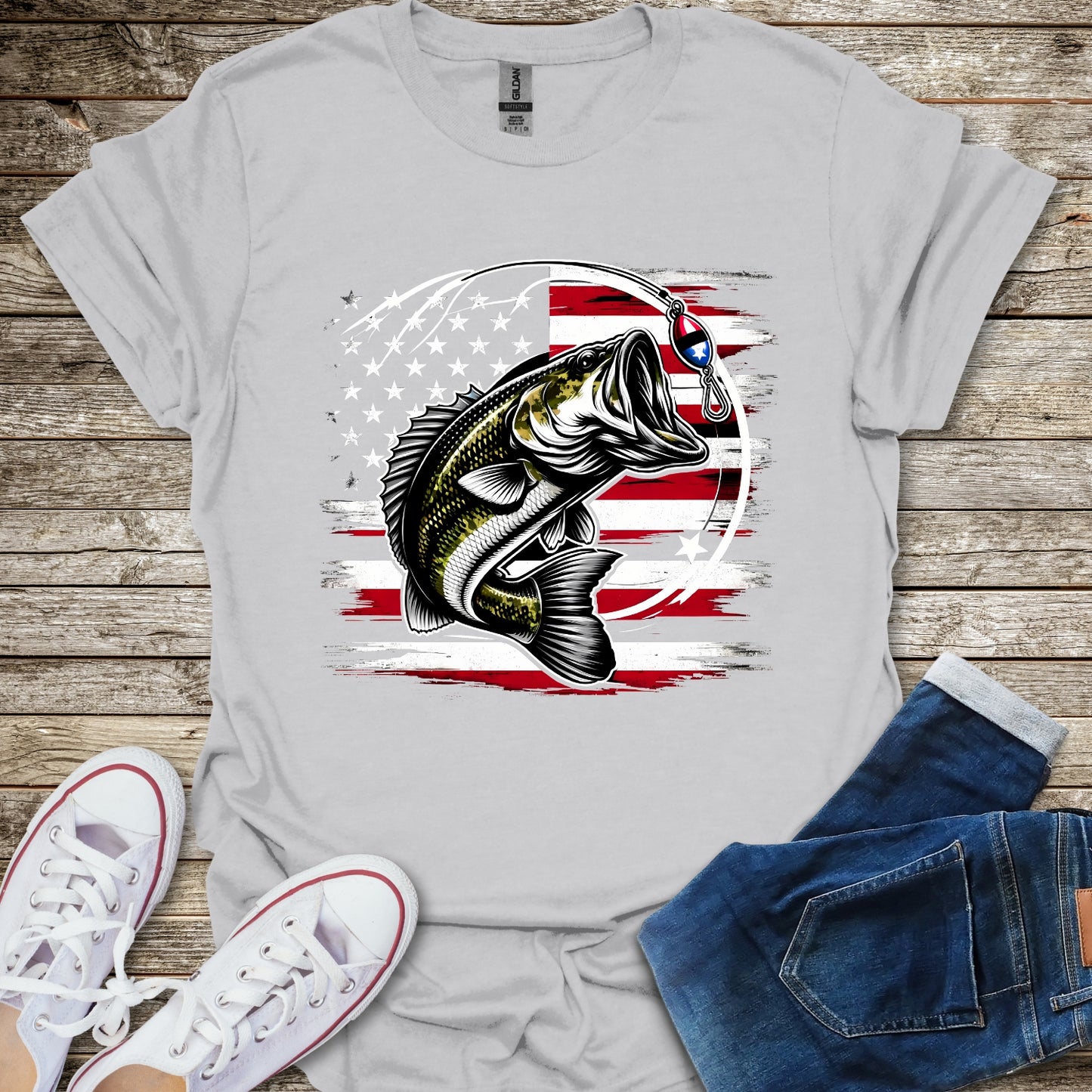 Bass American Flag T-Shirt