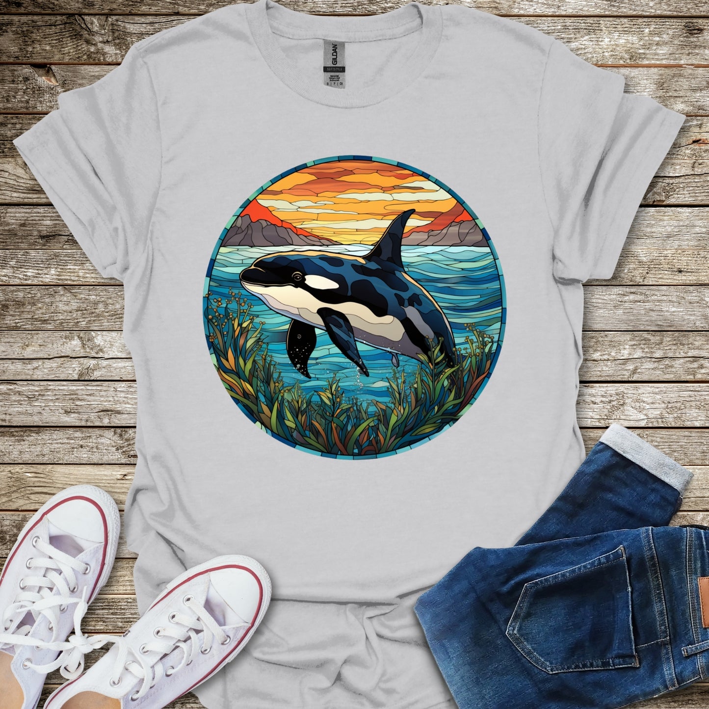 Stained Glass Orca T-Shirt