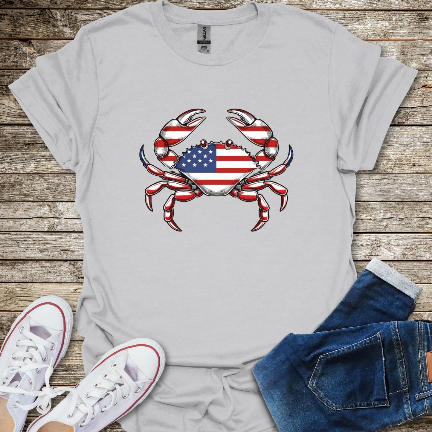 Crab American Flag T-Shirt