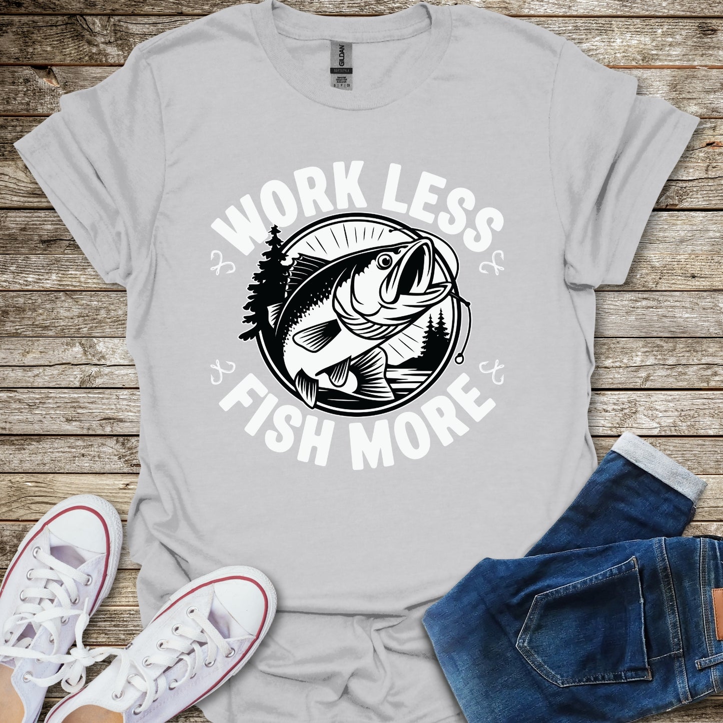 Work Less Fish More T-Shirt