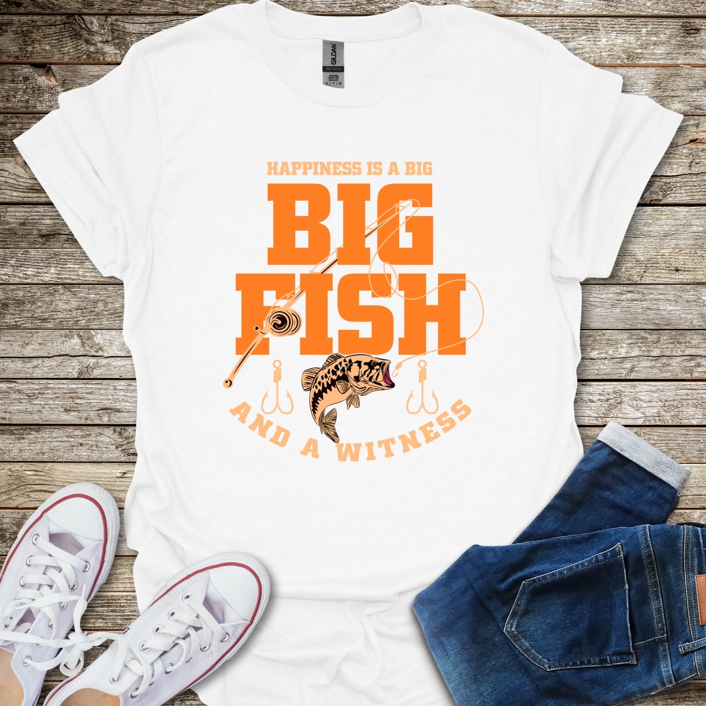 Happiness Is a Big Fish and a Witness T-Shirt