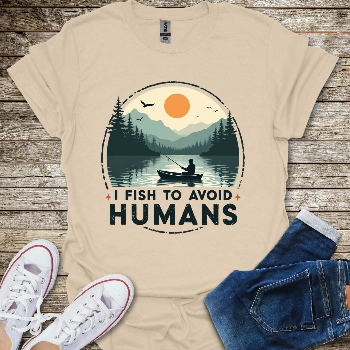 I Fish to Avoid Humans T-Shirt