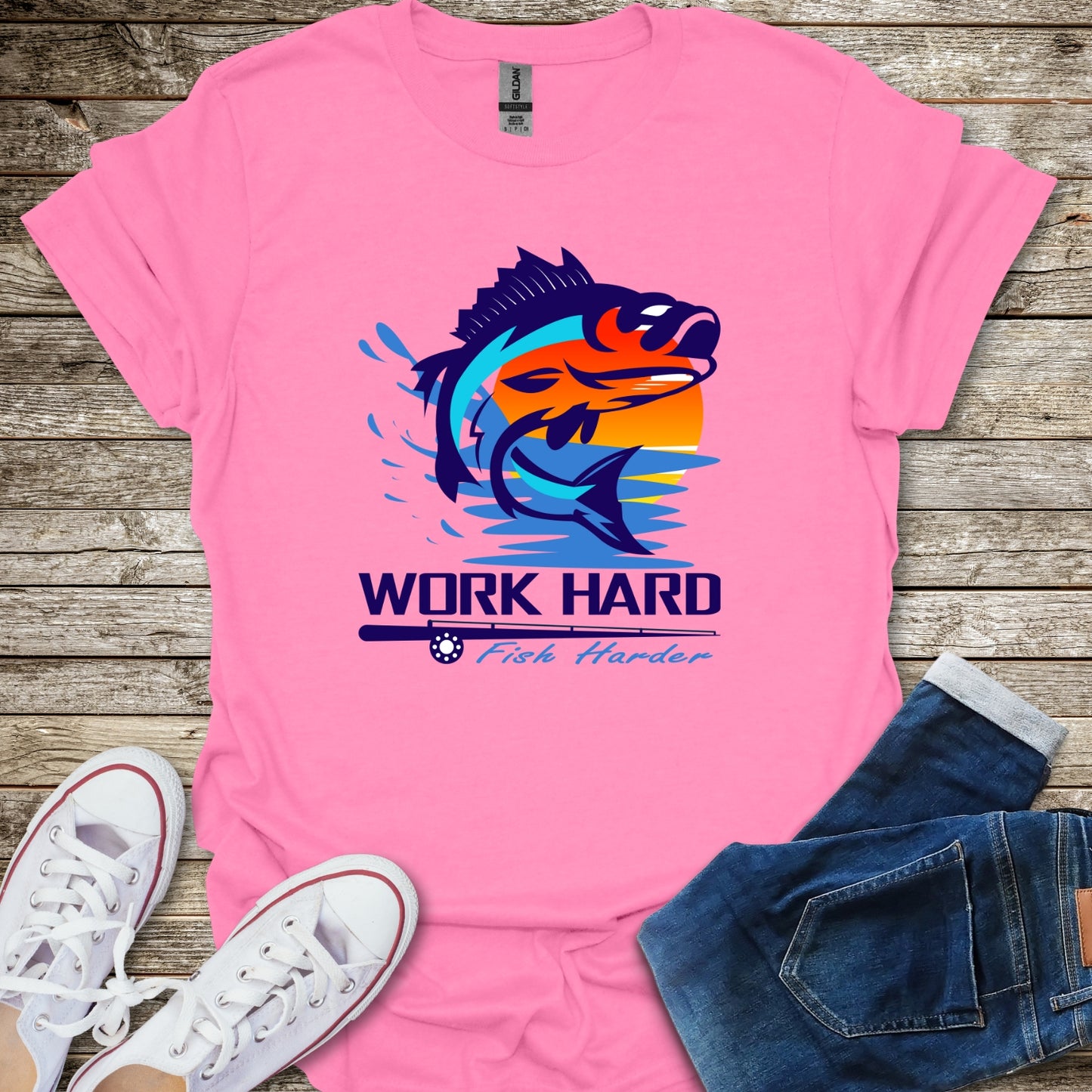 Work Hard Fish Harder T-Shirt