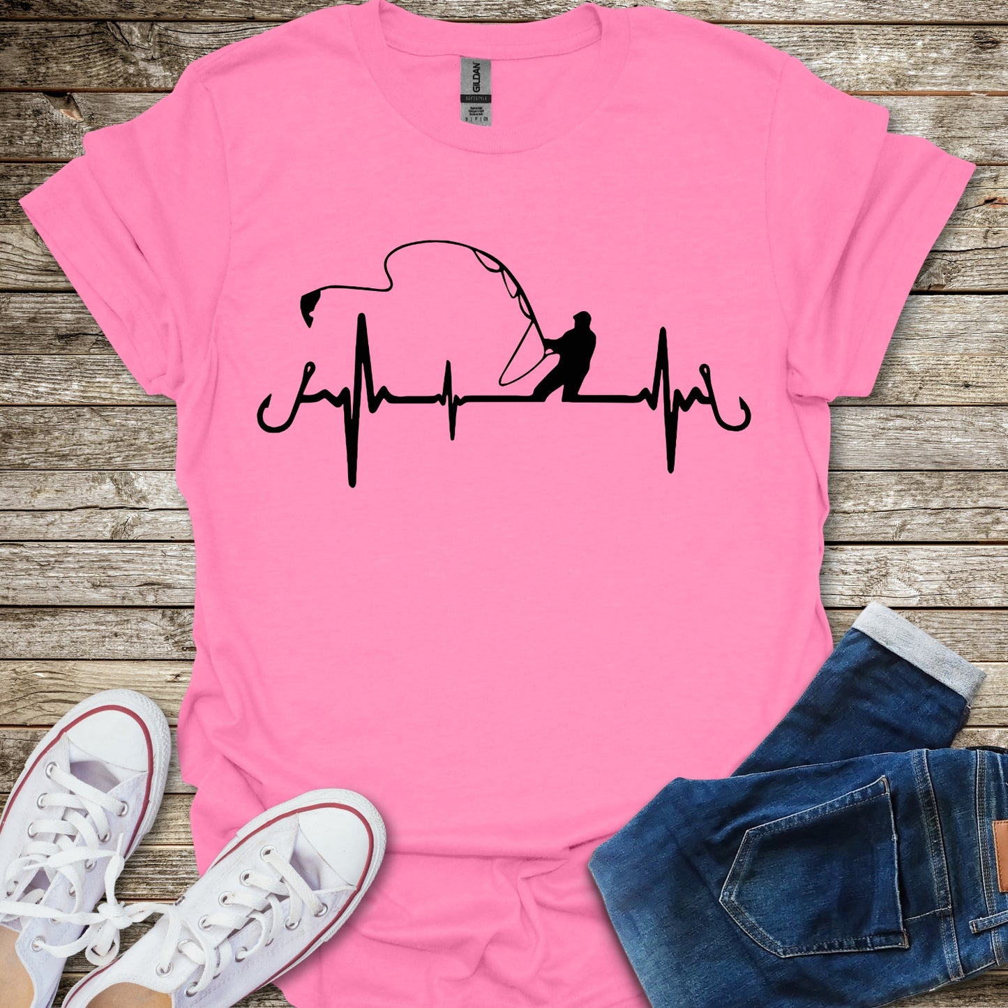 Fishing Heartbeat T-Shirt