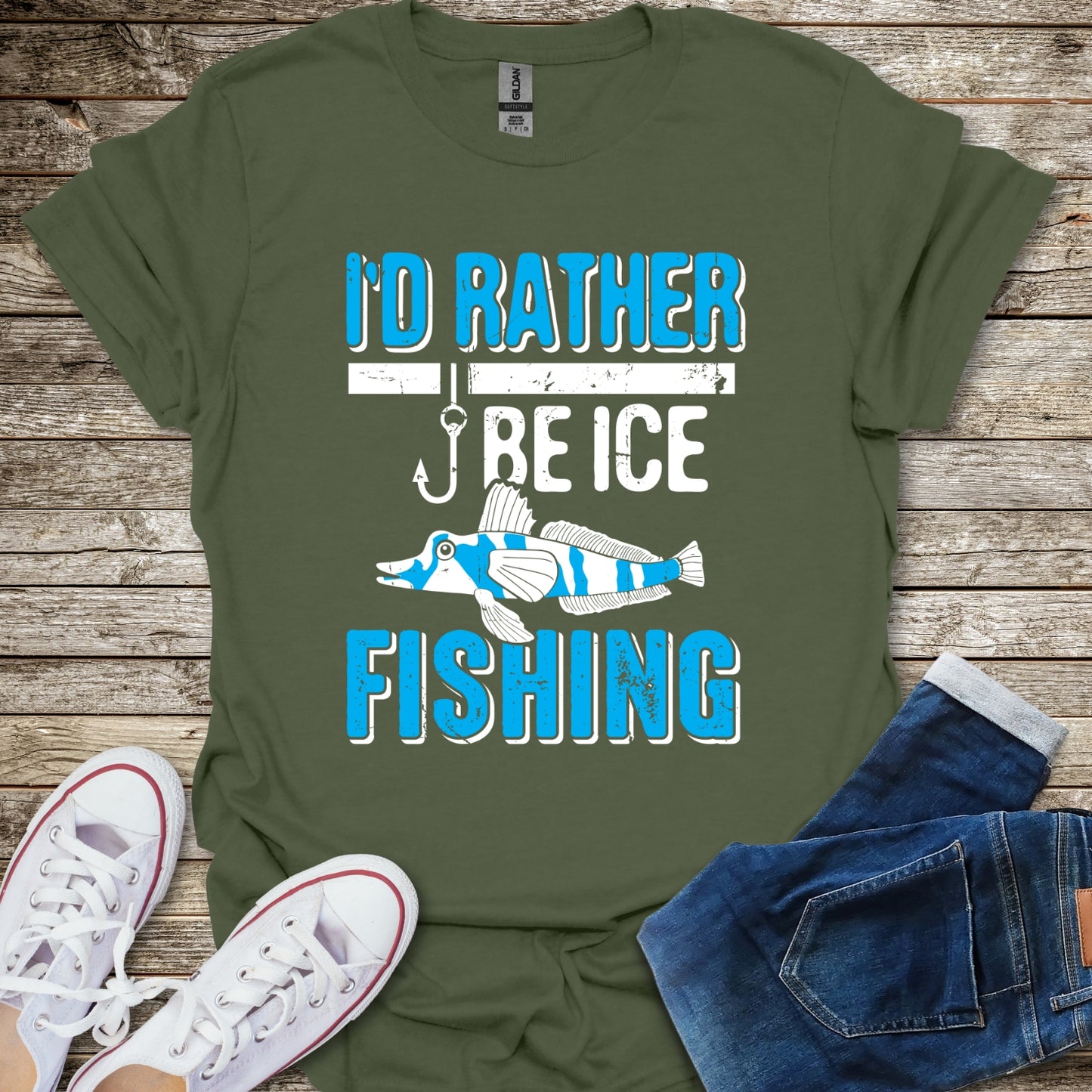 I'd Rather Be Ice Fishing T-Shirt