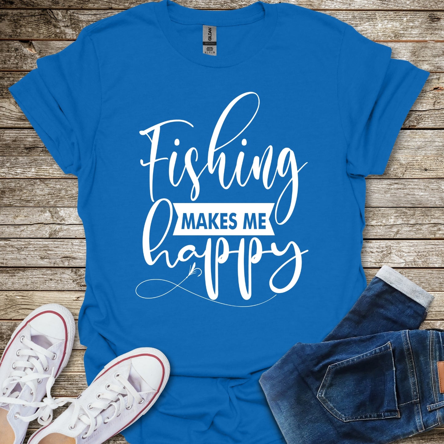 Fishing Makes Me Happy T-Shirt