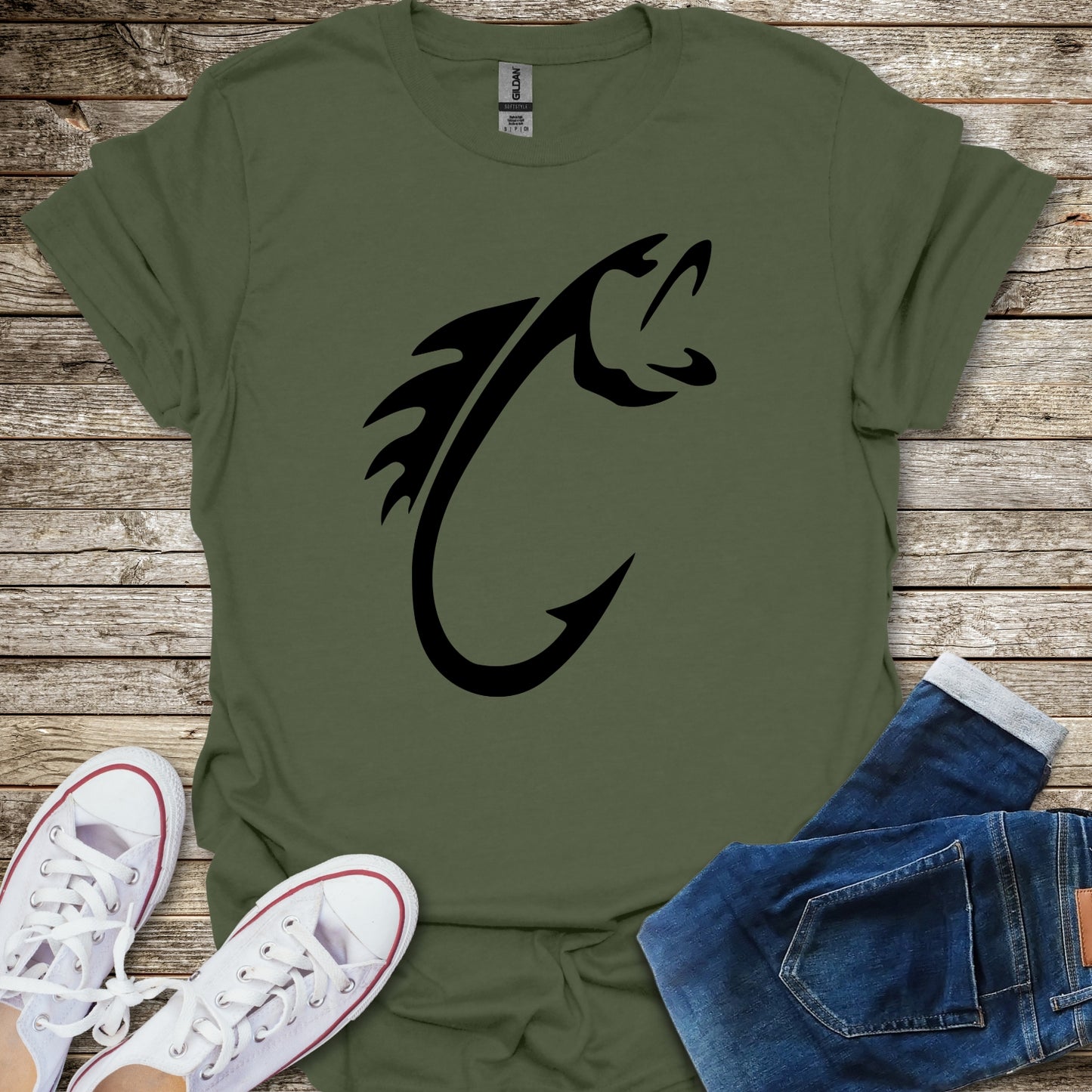 Minimalist Fish Hook T-Shirt