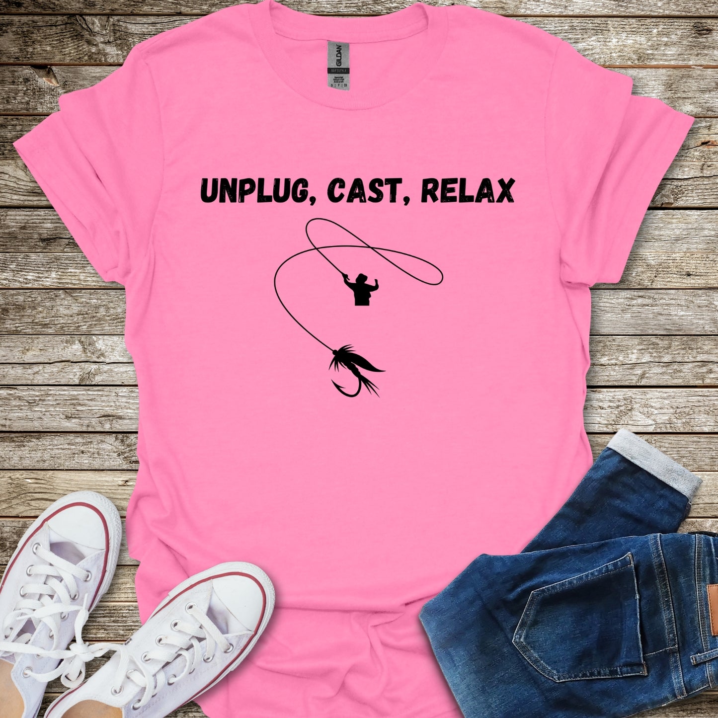 Unplug, Cast, Relax T-Shirt