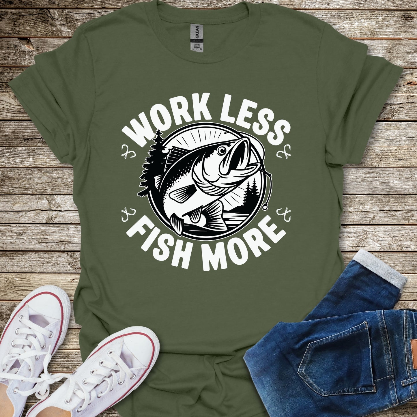 Work Less Fish More T-Shirt