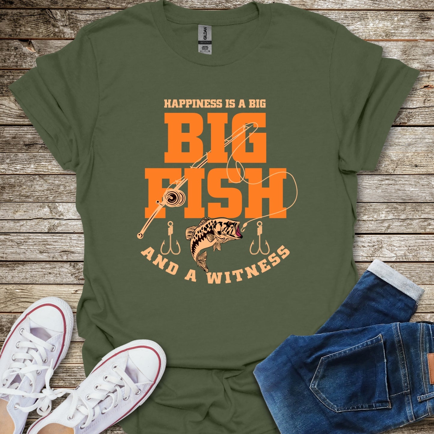 Happiness Is a Big Fish and a Witness T-Shirt