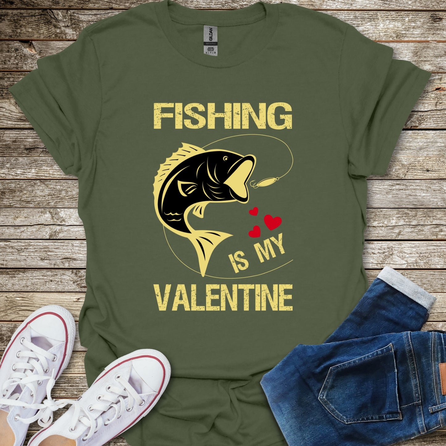Fishing is My Valentine T-Shirt