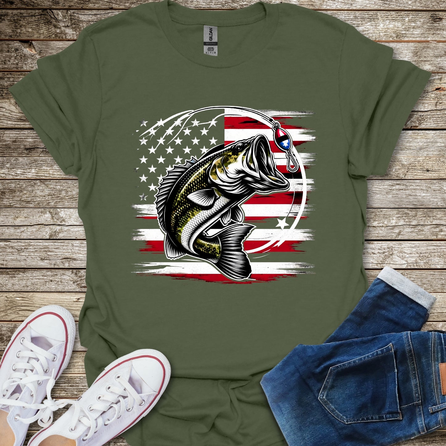 Bass American Flag T-Shirt