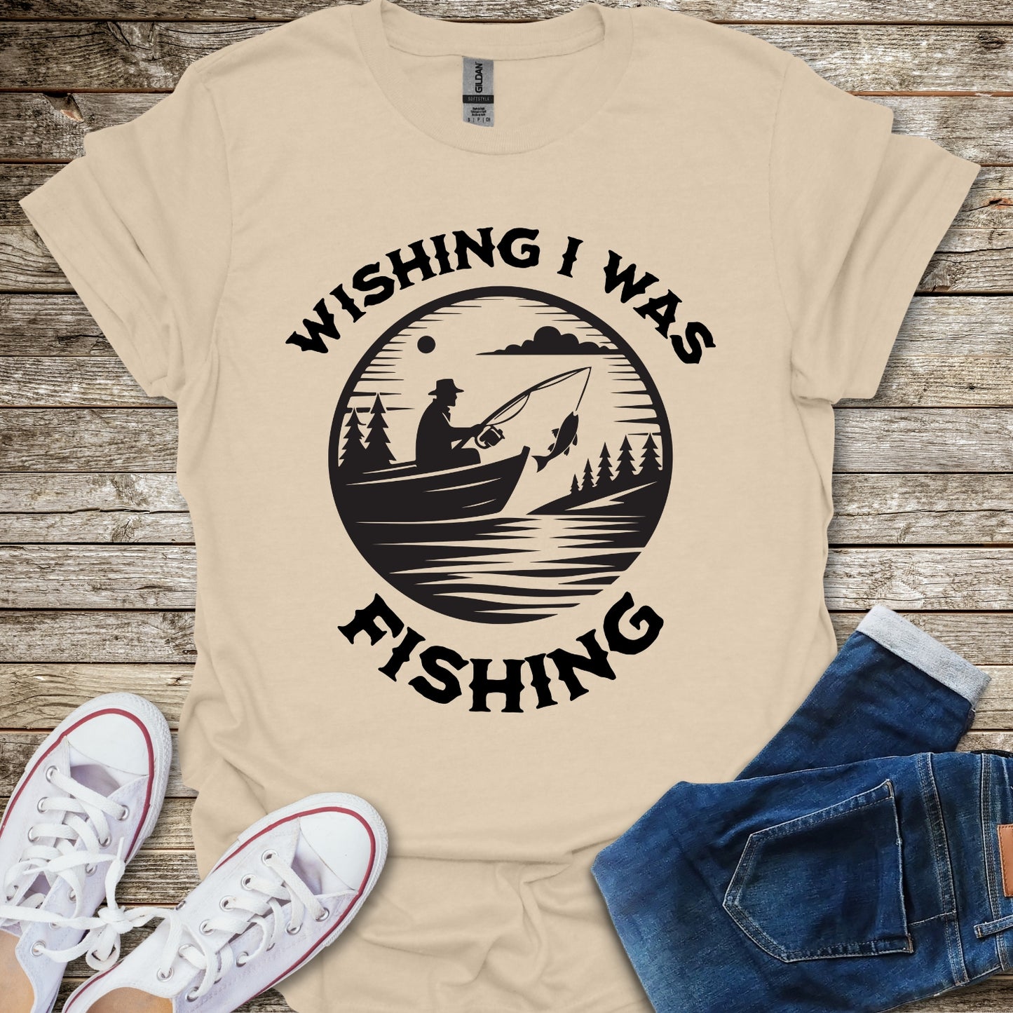 Wishing I Was Fishing T-Shirt