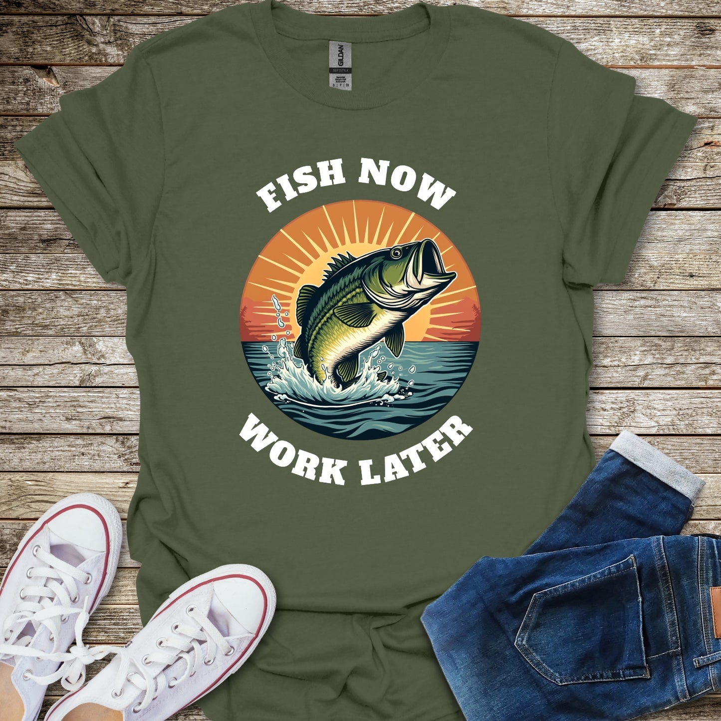 Fish Now Work Later T-Shirt