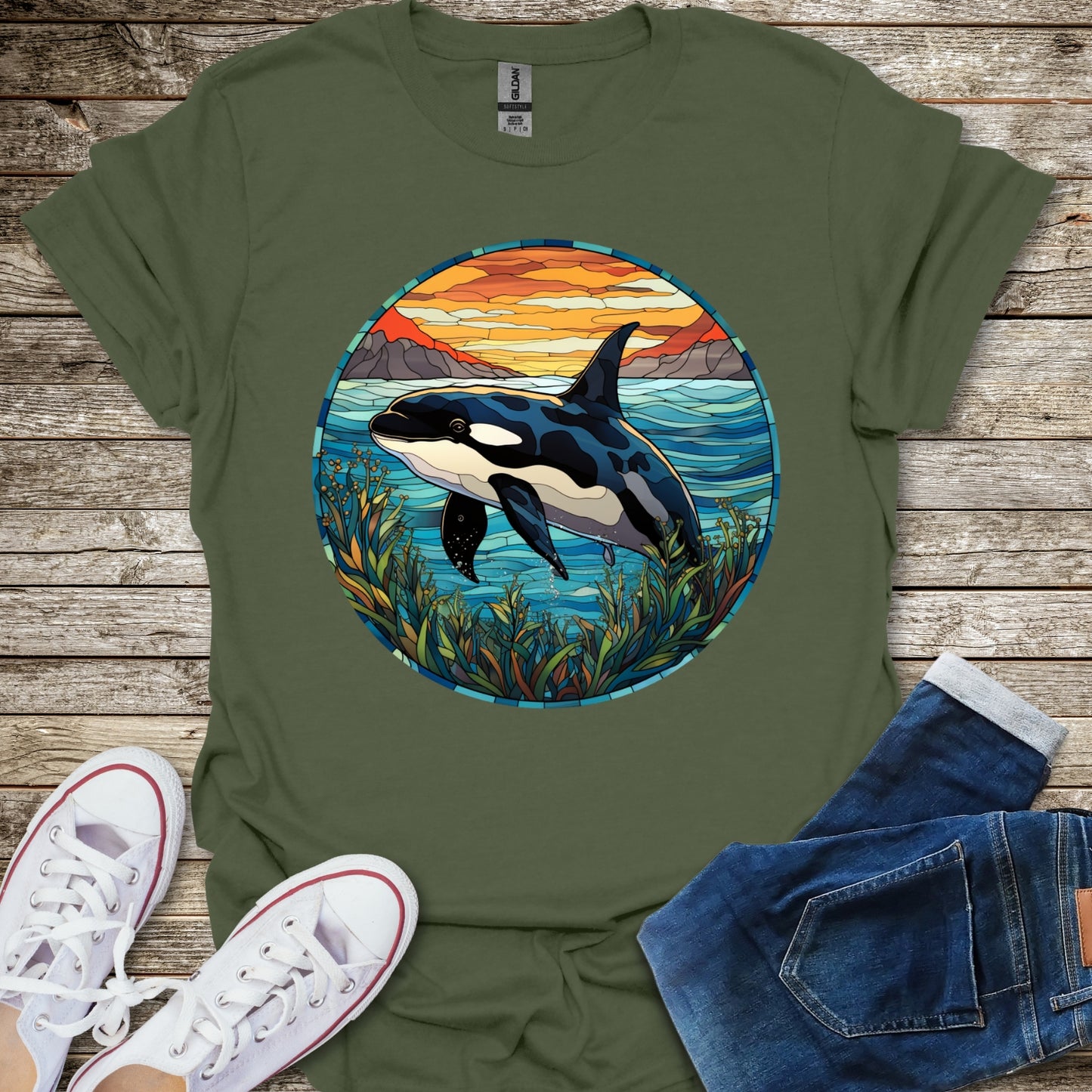Stained Glass Orca T-Shirt