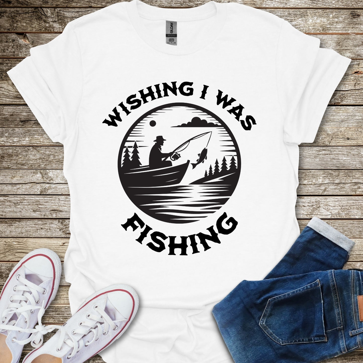 Wishing I Was Fishing T-Shirt
